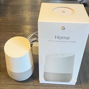 Google Home Smart Speaker in White and Gray